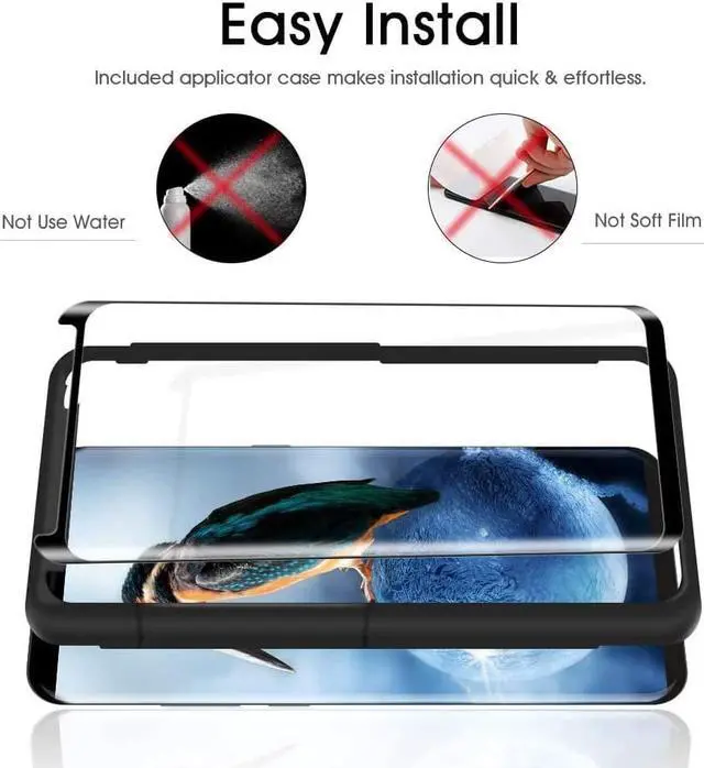 Alt view image 7 of 7 - OTAO Galaxy S8 Screen Protector Tempered Glass (2 Pack), 3D Curved Dot Matrix Glass Screen Protector for Samsung Galaxy S 8 with Installation Tray [Case Friendly]