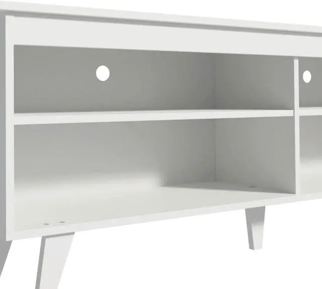 Alt view image 5 of 7 - MADESA TV Stand with 4 Shelves and Cable Management, 59 inch TV Table for TVs up to 65 Inches, Wooden Entertainment Center, 23 H x 15" D x 59 L - White