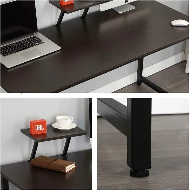 Alt view image 5 of 7 - SogesPower 39 inches Computer Desk Office Desk Gaming Desk Laptop PC Table, Black