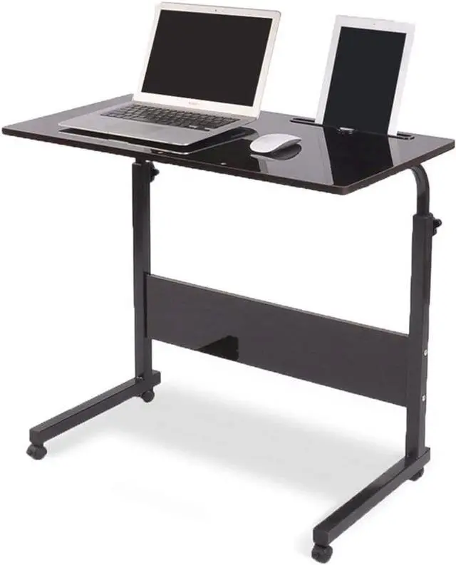 Main image of Duramex (TM) Adjustable Rolling Mobile Table 31.4" Portable Laptop Computer Stand Desk Cart Tray, Black
