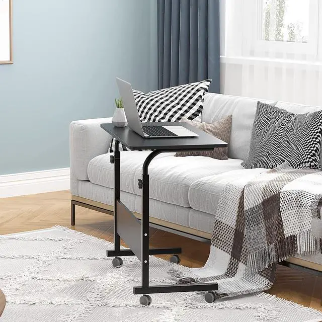 Alt view image 2 of 7 - soges Adjustable Mobile Table 31.4inches Portable Laptop Computer Stand Desk Cart Tray, Black 05-1-80B-CA