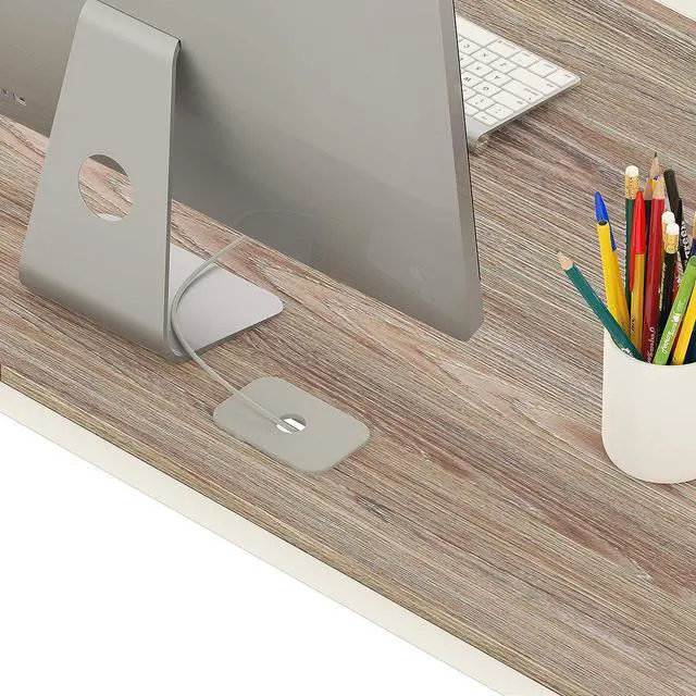 Alt view image 7 of 7 - SHW 48" Triangle-Leg Home Office Computer Desk, Oak