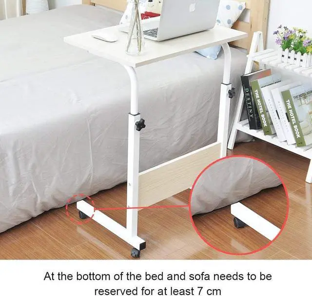 Alt view image 4 of 7 - sogesfurniture Mobile Side Table 31.4 Inches Portable Laptop Computer Stand Desk for Bed Sofa, Oak BHCA-05#1-80MP