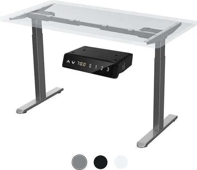 Alt view image 2 of 7 - AIMEZO Dual Motor Electric Stand Up Desk Frame Ergonomic Standing Desk Frame with Adjustable Height and Length Motorized Sit Stand Computer Desk with 4 Memory Settings/USB Interface