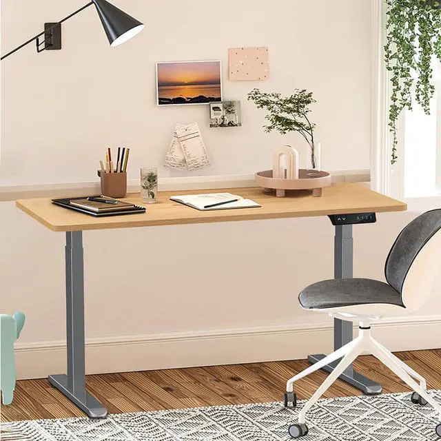 Alt view image 5 of 7 - AIMEZO Dual Motor Electric Stand Up Desk Frame Ergonomic Standing Desk Frame with Adjustable Height and Length Motorized Sit Stand Computer Desk with 4 Memory Settings/USB Interface