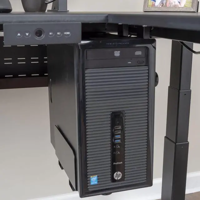Alt view image 2 of 6 - Stand Up Desk Store Adjustable CPU Desktop Computer Tower Holder Under Desk Mount