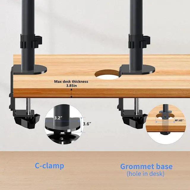 Alt view image 5 of 7 - suptek Single LED LCD Monitor Desk Mount Heavy Duty Fully Adjustable Stand for 1 / One Screen up to 27 inch
