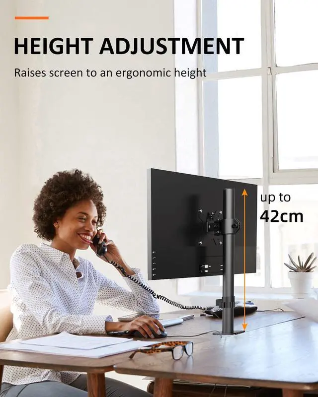 Alt view image 4 of 7 - Suptek Single Monitor Mount, Adjustable Monitor Arm Desk Mount Stand for 1 / One Screen up to 32 inch Screen(MD9401)