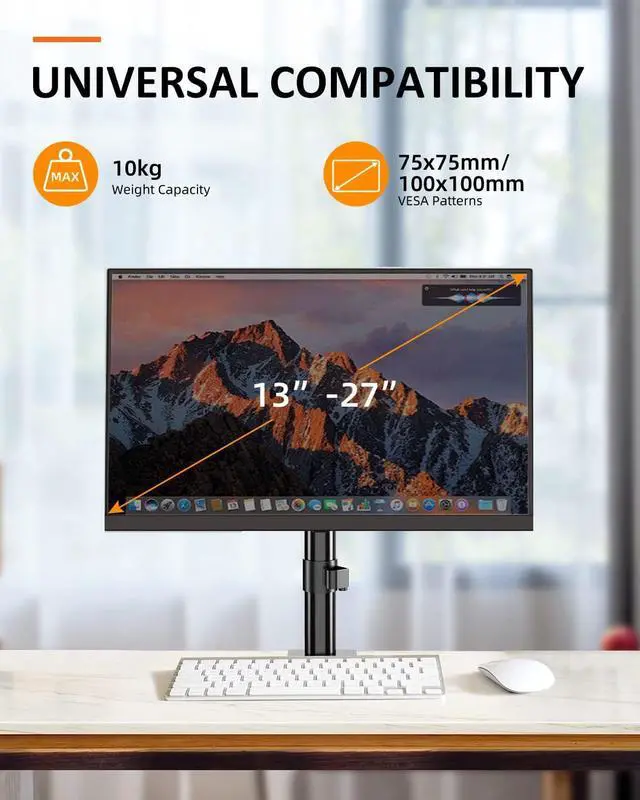 Alt view image 7 of 7 - Suptek Single Monitor Mount, Adjustable Monitor Arm Desk Mount Stand for 1 / One Screen up to 32 inch Screen(MD9401)