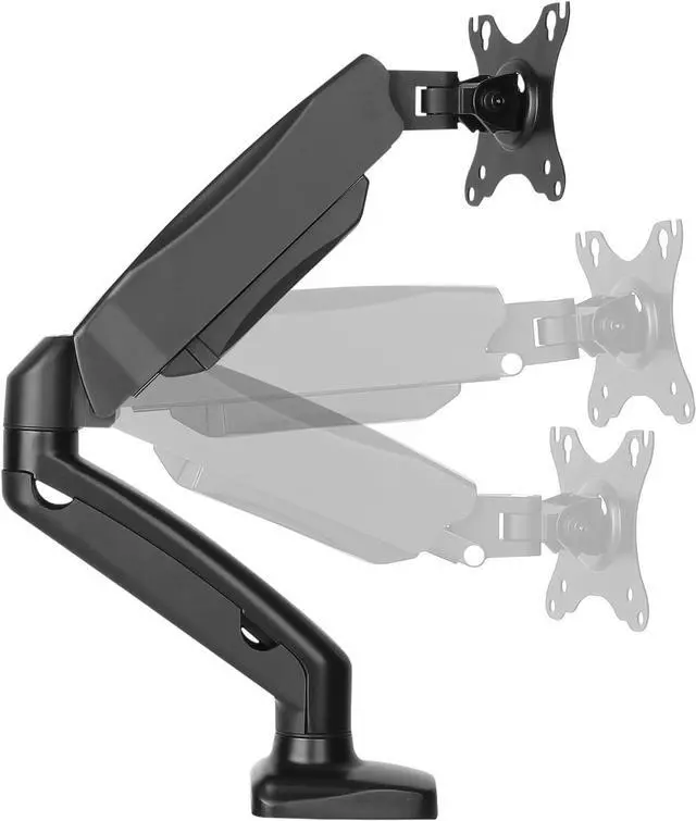 Alt view image 3 of 7 - Duramex (Tm) Gas Spring Single Monitor Screen Arms Fully Adjustable Desk Mount / Articulating Stand for LCD Screen up to 27 or Weight Upto 14Lbs