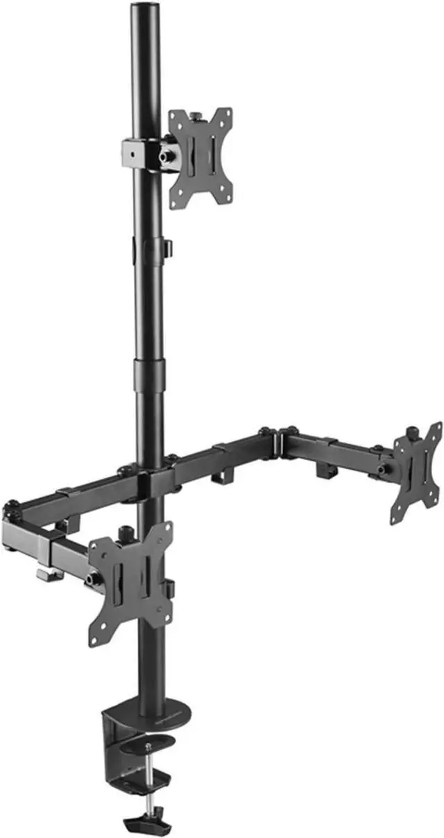 Alt view image 2 of 7 - PrimeCables Triple Monitor Desk Mount Stand for 13" - 32" LCD LED Screen Display - 3 Heavy Duty Full Motion Monitor Arm with VESA 75x75 and 100x100mm Patterns (Sturdy, Ergonomics)