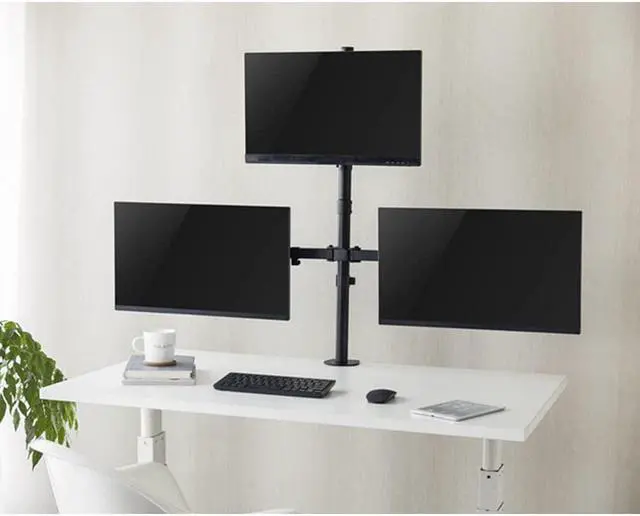 Alt view image 5 of 7 - PrimeCables Triple Monitor Desk Mount Stand for 13" - 32" LCD LED Screen Display - 3 Heavy Duty Full Motion Monitor Arm with VESA 75x75 and 100x100mm Patterns (Sturdy, Ergonomics)