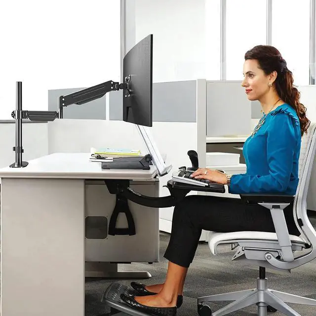 Alt view image 6 of 6 - Pholiten Premium Single Monitor Arm for 13-32 Inch Computer Holds 22 lbs,Gas Spring Monitor Stand for Desk with Swivel/Tilt/Rotation, VESA 75x75 or 100x100mm