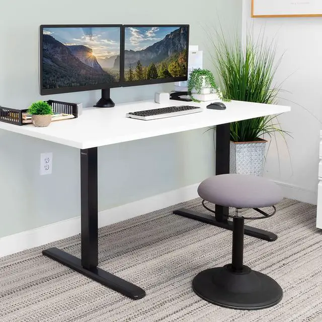 Alt view image 2 of 7 - Mount-It! Dual Monitor Mount | Double Monitor Desk Stand | Fits 2 Computer Screens 19 20 21 22 23 24 27 Inches | C-Clamp and Grommet Base | Heavy Duty Full Motion Arms | VESA 75 100 Compatible