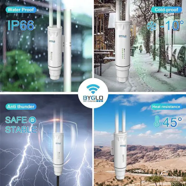 Alt view image 6 of 7 - AC1200 Outdoor Weatherproof WiFi Range Extender High Power Long Range Wireless Internet Signal Extender Booster Support AP/Repeater/Router/Bridge Modes, Dual Band| 5GHz&2.4GHz| PoE Powered