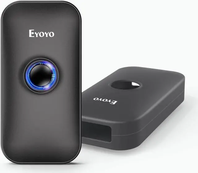 Main image of Eyoyo Mini 1D Bluetooth Barcode Scanner with Case, 3-in-1 Bluetooth & USB Wired & 2.4G Wireless Barcode Reader Portable Bar Code Scanning Work with Windows, Android, iOS, Tablets or Computers(Black)