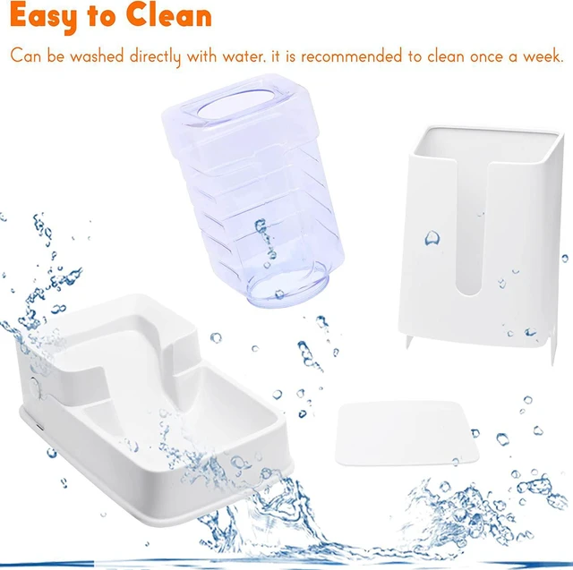 Alt view image 6 of 7 - Automatic Pet Feeder Small&Medium Pets Automatic Food Feeder and Waterer Set 3.8L, Travel Supply Feeder and Water Dispenser for Dogs Cats Pets (White)