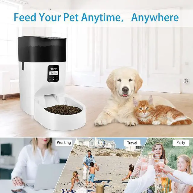 Alt view image 4 of 7 - MYPIN 7L Automatic Feeder for Cats Dogs Small Pets, Food Dispenser Timer Programmable and Portion Control up to 4 Meals/Day, Voice Recorder, Low Food Alarm and Infrared Detection