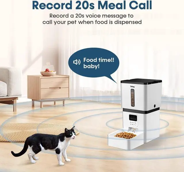 Alt view image 7 of 7 - Automatic Dog Feeder Easy Setup - 8L/33 Cups Large Capacity Dog Food Dispenser Battery Operated with 180-Day Life - Timed Cat Feeder Record 20s Voice Desiccant Bag for Cats and Small Medium Dogs Yakry