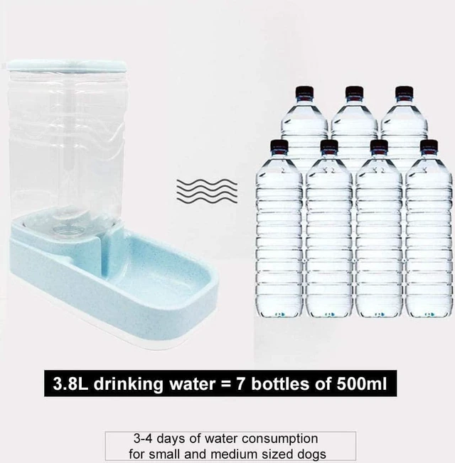 Alt view image 2 of 7 - Dog Water Dispenser,Pet Automatic Waterer,3.8L Gravity Water Dispenser Station Self-Dispensing Drinking Fountain for Cats/Dogs Bowl