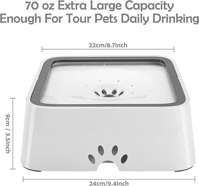 2L Dog Water Bowl 70oz No Spill Dog Bowl, Large Capacity Slow Drinking Water  Feeder with Carbon Filter, Splash Proof Dog Bowl Pet Water Dispenser,  Vehicle Carried Travel Water Bowl for Dogs