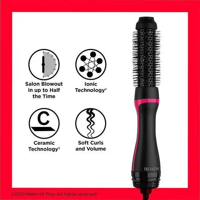 Alt view image 6 of 7 - Revlon One Step Root Booster Round Brush Dryer and Hair Styler, Fight Frizz and Add Volume (1-1/2 in)