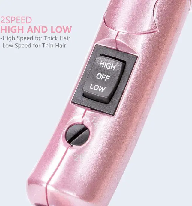 Alt view image 3 of 6 - Dan Technology Travel Hair Dryer,dual voltage hair dryer,mini blow dryer with Concentrator,small hair dryer with diffuser,European Hair Dryer with European Plug,pink blow dryer for Women