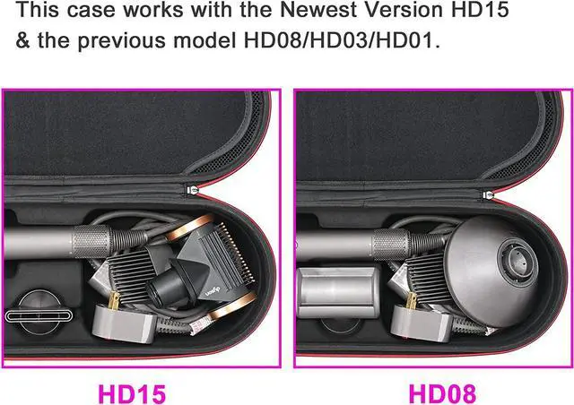 Alt view image 4 of 7 - RLSOCO Hard Case for Dyson Supersonic Hair Dryer HD15 HD08 HD07 HD03 HD01, Portable Travel Storage Bag for Dyson Supersonic Hair Dryer-Fits Complete Supersonic Accessories , Black(Case Only)