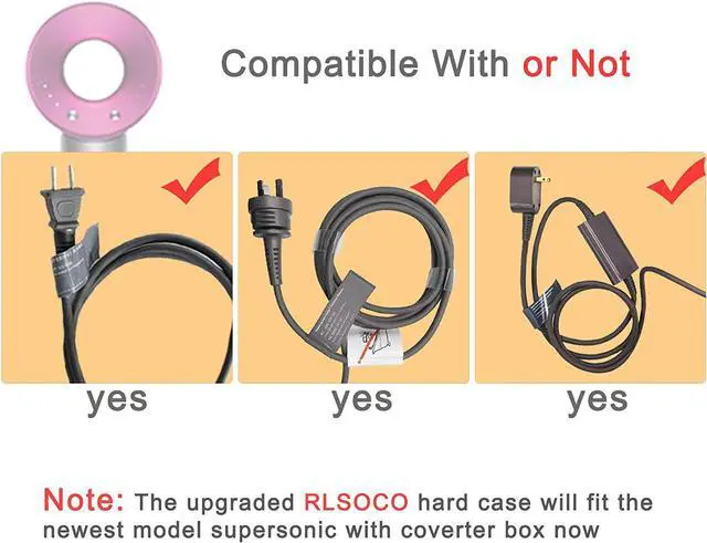 Alt view image 6 of 7 - RLSOCO Hard Case for Dyson Supersonic Hair Dryer HD15 HD08 HD07 HD03 HD01, Portable Travel Storage Bag for Dyson Supersonic Hair Dryer-Fits Complete Supersonic Accessories , Black(Case Only)