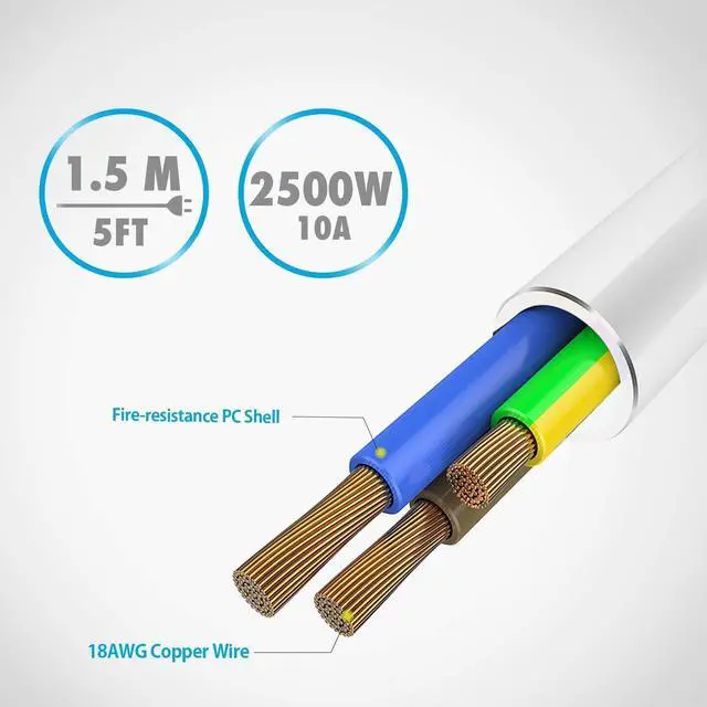 Alt view image 5 of 6 - Universal Power Strip with USB Outlets 100-250V 10A 2500W Power Socket with 4 USB Charging Ports (5V 2.1A) Black for Home Office Smartphone Tablets Appliances