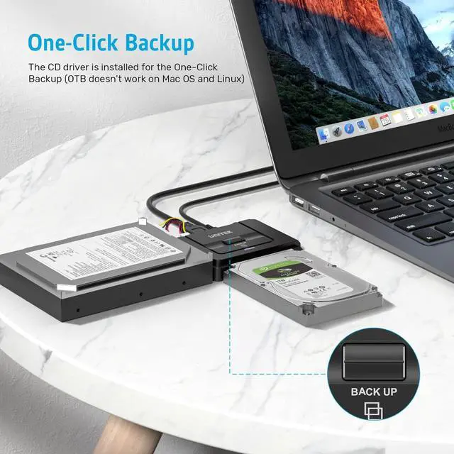 Alt view image 4 of 6 - Unitek USB 3.0 to IDE and SATA Converter External Hard Drive Adapter Kit for Universal 2.5/3.5 HDD/SSD Hard Drive Disk, One Touch Backup Function and Restore Software, Included 12V/2A Power Adapter