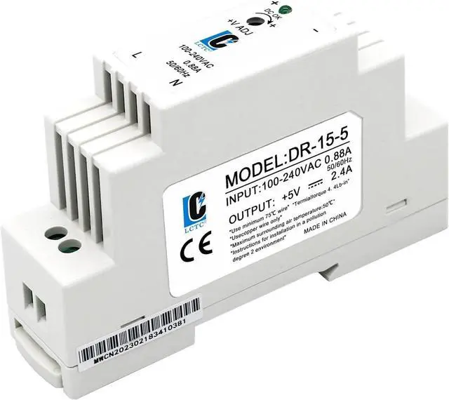 Main image of DC 5V Din Rail Slim Switching Power Supply 15W 2.4A(Input:100-240VAC,Output:5VDC,50/60HZ) Adapter Switch Converter (Volts_of_Direct_Current, 5)