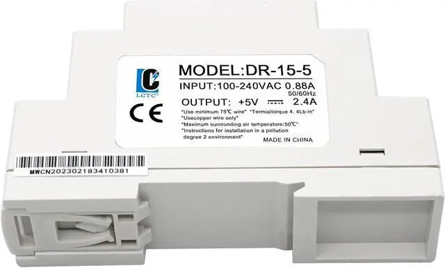 Alt view image 6 of 7 - DC 5V Din Rail Slim Switching Power Supply 15W 2.4A(Input:100-240VAC,Output:5VDC,50/60HZ) Adapter Switch Converter (Volts_of_Direct_Current, 5)