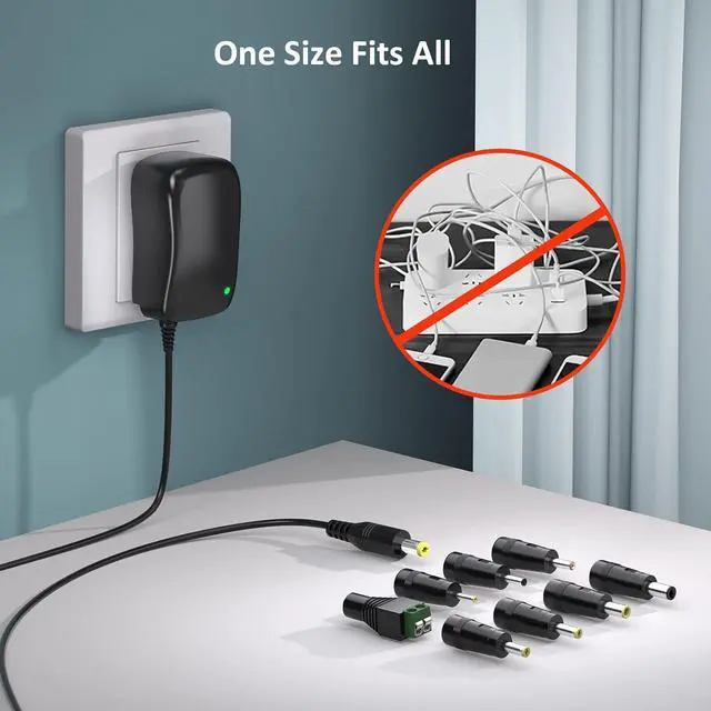 Alt view image 4 of 7 - Basicvolt Universal 41W Power Supply Cord Replacement AC/DC Adapter for 6V 9V 12V 15V 18V 20V 24V Household Electronics and LED Strip Lights,1500mA Max.