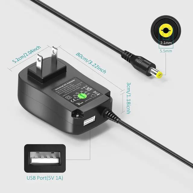 Alt view image 6 of 7 - Basicvolt Universal 41W Power Supply Cord Replacement AC/DC Adapter for 6V 9V 12V 15V 18V 20V 24V Household Electronics and LED Strip Lights,1500mA Max.