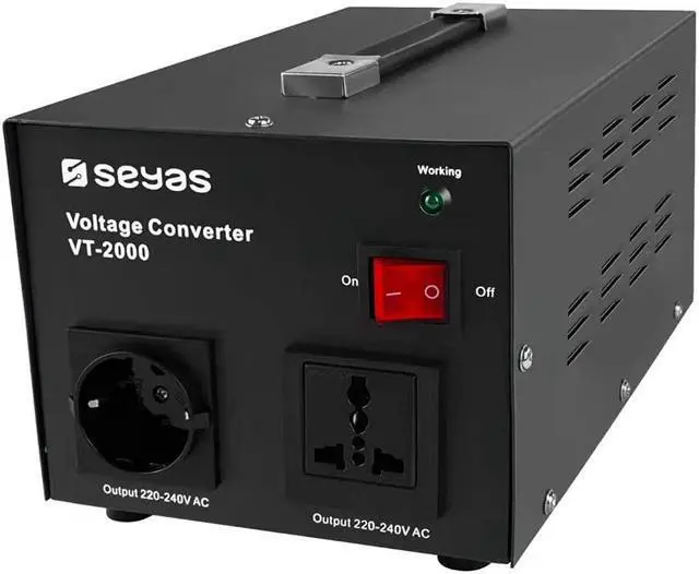 Main image of 2000W Voltage Transformer Converter, Convert from 110-120 to 220-240 Volts Step up Transformer, Transformer Coil Overheat Protection, Short Circuit Protection, Black