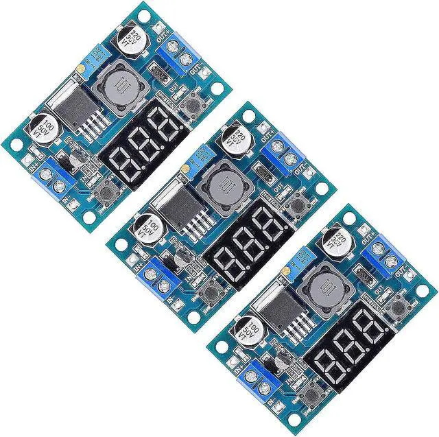 Main image of 3 Pack LM2596 DC to DC Voltage Regulator 4-40V to 1.5-35V Buck Converter with LED Display