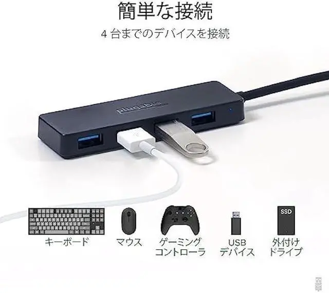Alt view image 5 of 6 - Plugable USB C to USB Adapter Hub, 4 Port USB 3.0 Hub, USB Splitter for Laptop, Compatible with Windows, MacBook Pro/Air, iPad Pro, Surface Pro, Chromebook, Linux, Android, Charging Not Supported