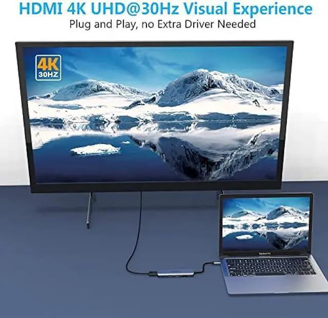 Alt view image 4 of 6 - USB C Hub USB-C to  Adapter - Newmight 6 in 1 USB C  Multiport Adapter with 100W Power Delivery  4K USB3.0 Fast Data Transfer SD/TF Card Reader, for MacBook and Other Type C Devices