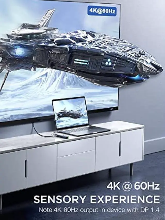 Alt view image 3 of 5 - USB C Hub Ethernet,6 in 1 Laptop Docking Station, Dockteck USB C Multiport Adapter with 4K@60Hz HDMI, 100W PD, 1Gbps LAN, 2 USB 3.0 for MacBook Pro/Air, Surface Pro, XPS and More