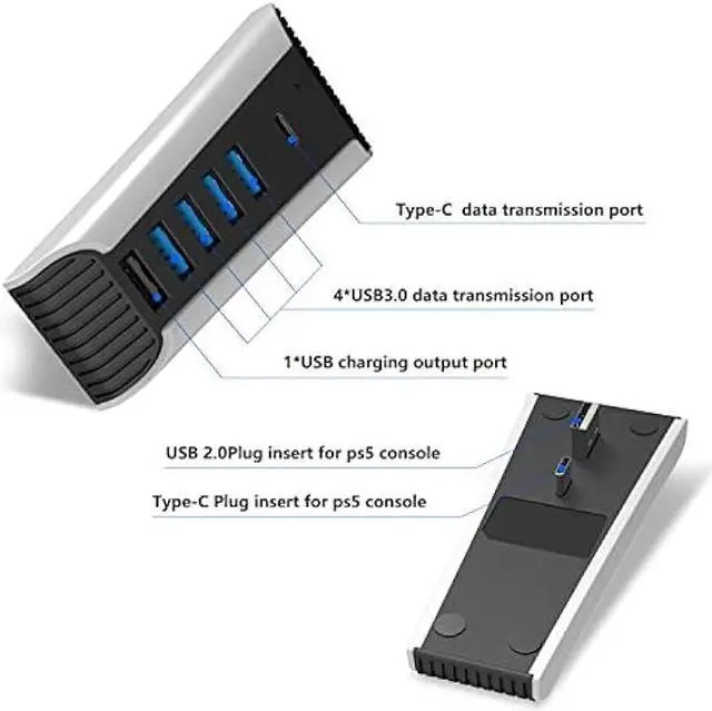 Alt view image 4 of 7 - YOXXZUS USB Hub for PS5, 5-in-1 USB Port Expander Compatible with PS5 Console