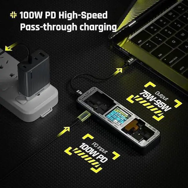 Alt view image 6 of 6 - DOCKCASE Explorer Edition Visual Smart USB C Hub (6-in-1) with  Port 4K@60Hz,Gigabit Ethernet,USB-C and 2 USB-A 5Gbps Data Ports, 100w PD Power Delivery, for MacBook Air/Pro, XPS, and More