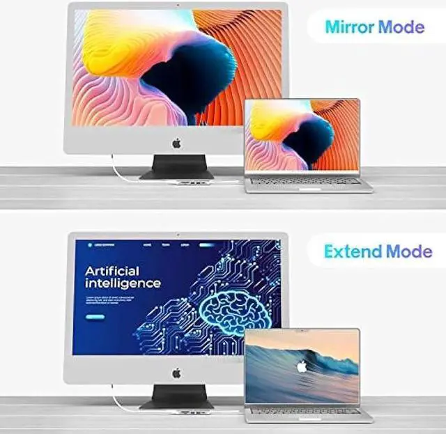 Alt view image 2 of 6 - USB C Hub Adapter, 6 in 1 USB-C Dongle Multiport Docking Station with 4K , 55W PD, USB 3.0/USB 2.0 Port, SD/TF Card Slot, Type-C Digital AV Dock Converter for MacBook Pro Air M1- Sliver