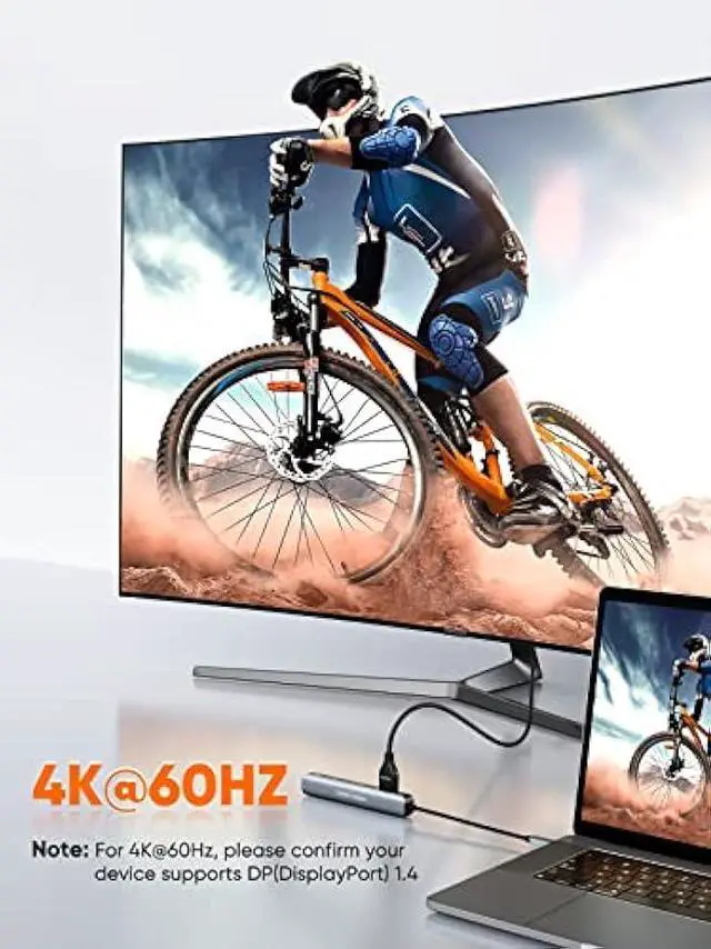 Alt view image 3 of 5 - CableCreation 6-in-1 USB-C Hub/Multiport Adapter with 4K 60HZ HDMI, USB C Data Port, 1Gbps Ethernet, 100W Power Delivery, 2 USB 3.0 Port, for MacBook Pro Air M1, iPad Pro Air 2022-2018, XPS