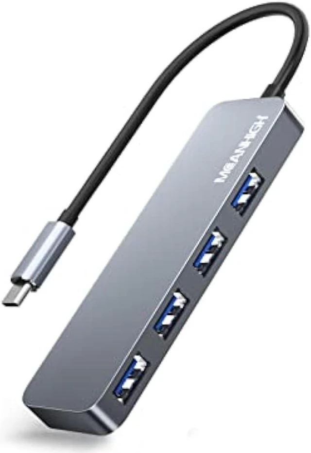 Main image of MEANHIGH USB C 3.0 Hub 4-Port Type C to USB Hub Micro USB Splitter Ultra-Slim USB Data Hub Portable USB Port Expander for MacBook Pro Air HP XPS and More Type C Device