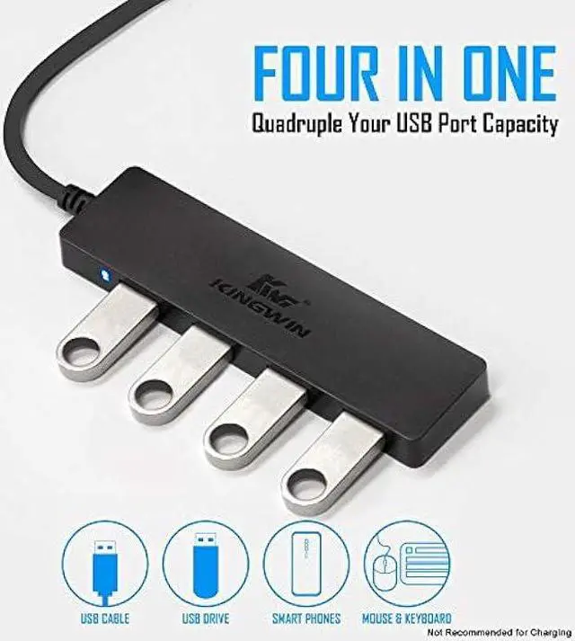 Alt view image 5 of 7 - Kingwin KWUC-HUB-4U3 4-Port USB 3.0 HUB Portable Design for Ultrabook, Laptop, PC & Tablet PC