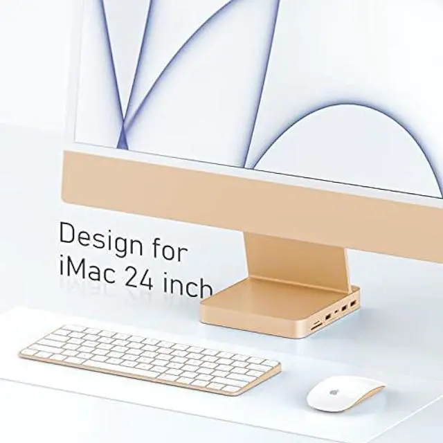 Alt view image 3 of 6 - USB C HUB for iMac 24 inch 2021, PULWTOP 7 in 1 USB Hub Adapter iMac Accessories with USB C 10Gbps 3*USB A SD/TF Card Reader, Docking Station Support Expand M.2 NVMe SSD (Not Included)