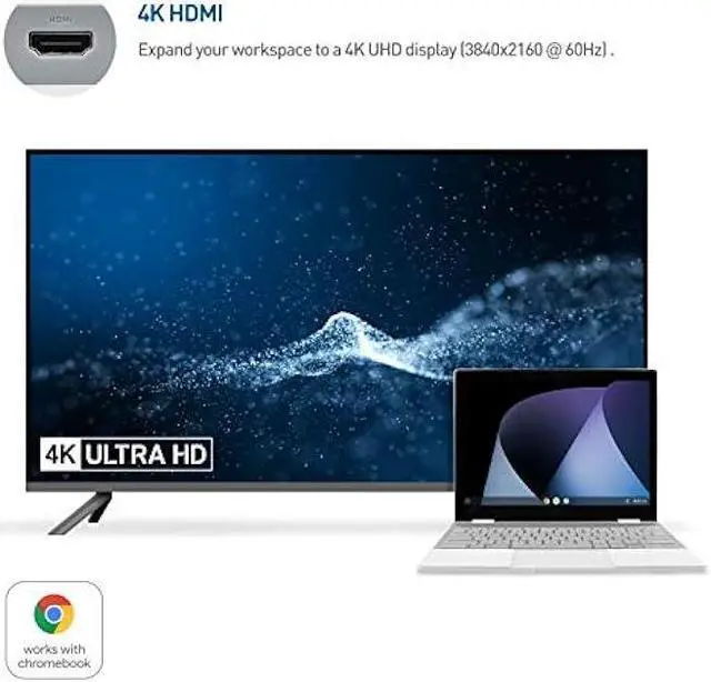 Alt view image 3 of 7 - [Works with Chromebook Certified] Cable Matters USB C Hub Multiport Adapter with 4K , 2X USB 2.0, 480Mbps Ethernet, and 60W PD