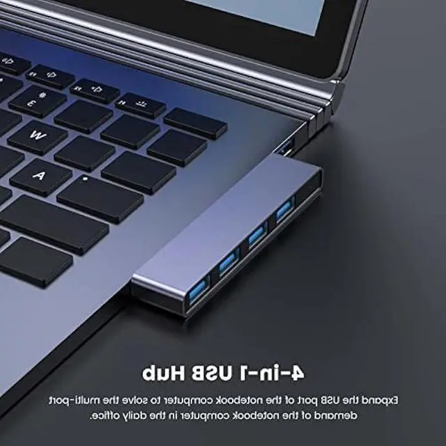 Alt view image 5 of 7 - USB Hub 2Pack Right Model, Fidioto 4-Port USB Hub(1 * 3.0 Port, 3 * 2.0 Port) USB Splitter USB Expander for Laptop, Xbox, Flash Drive, HDD, Console, Printer, Camera,Keyborad, Mouse