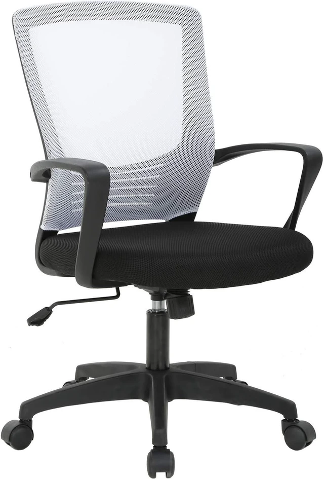 Main image of Ergonomic Office Chair Cheap Desk Chair Mesh Computer Chair Rolling Swivel Modern Executive Chair Adjustable Stool Back Support for Women&Men, White
